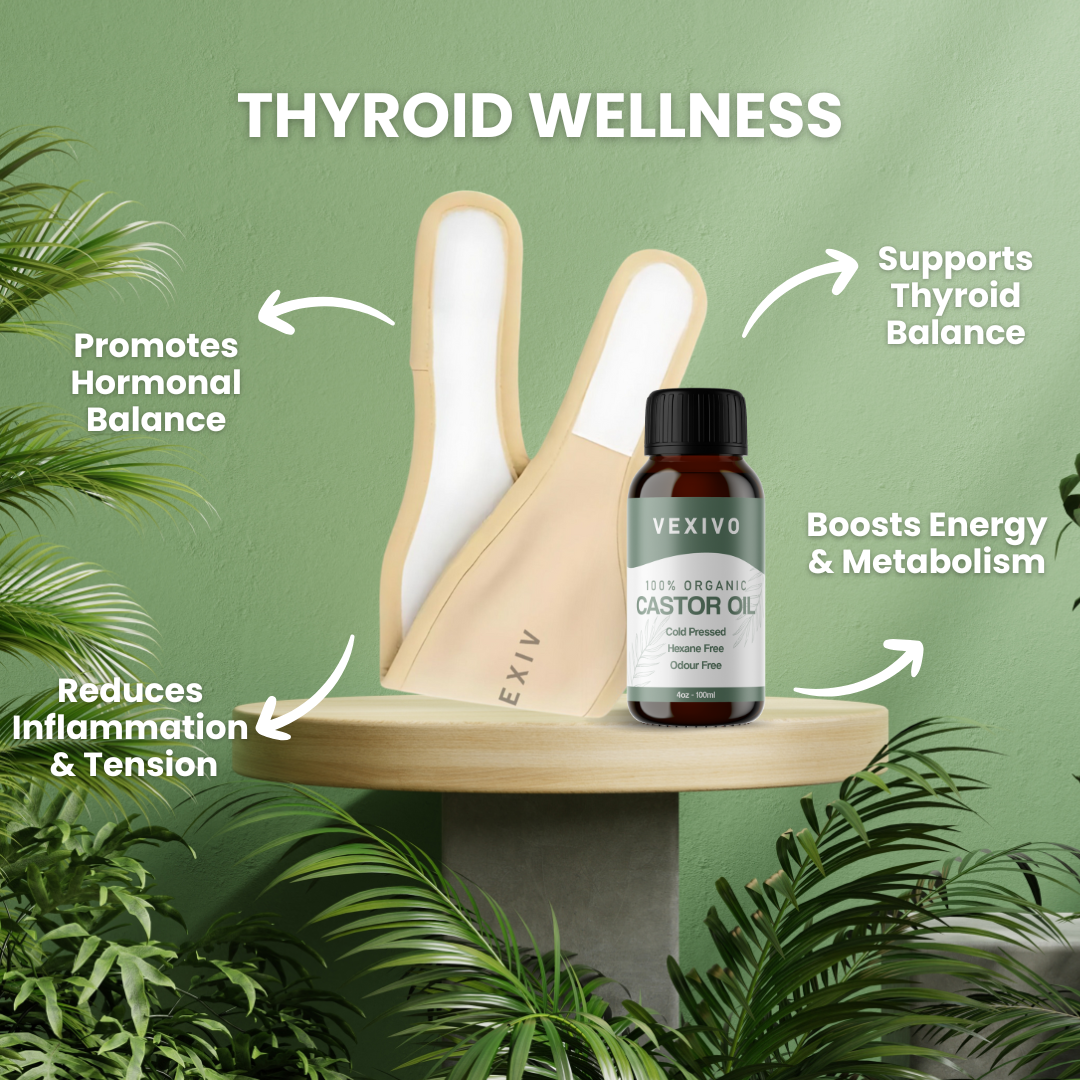 Vexivo Thyroid Wellness Pack (Wrap + Castor Oil)