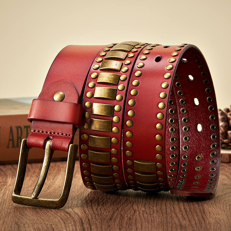 RebelEdge™ Rivet Studded Leather Belt