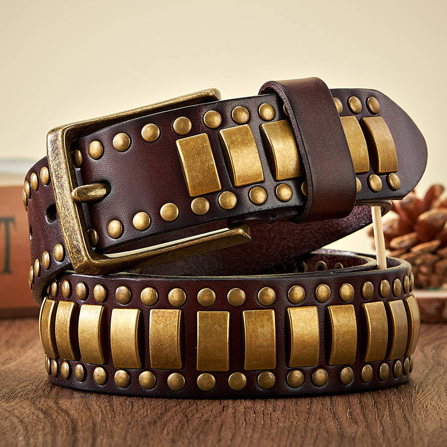 RebelEdge™ Rivet Studded Leather Belt