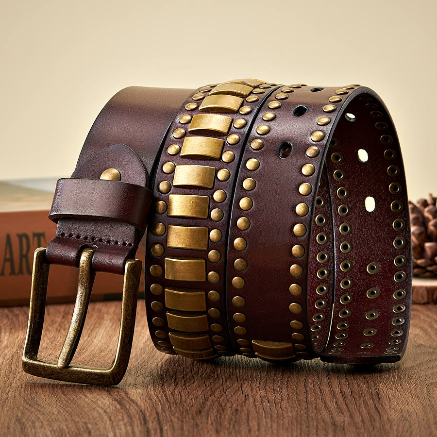 RebelEdge™ Rivet Studded Leather Belt