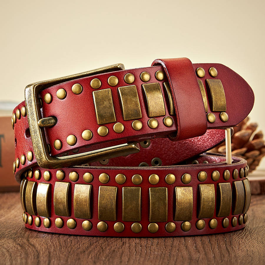 RebelEdge™ Rivet Studded Leather Belt
