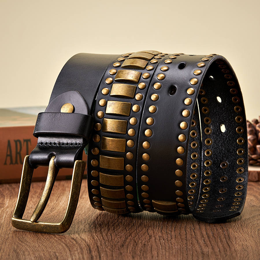 RebelEdge™ Rivet Studded Leather Belt