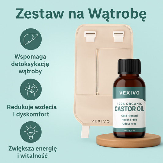 Vexivo Zestaw na Wątrobę (Okład + Olej Rycynowy)